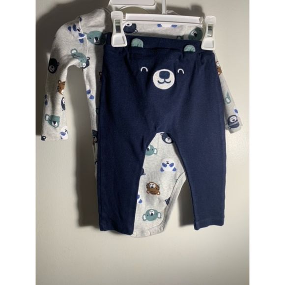 Carters Bundle Brand New 2 Piece Sweater Outfit & Long Sleeve Bear Pants Set 12M - Picture 3 of 7